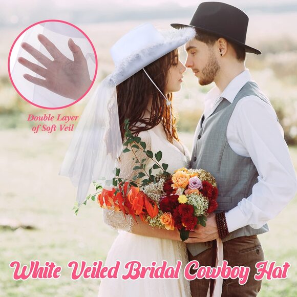 3397 12 Pcs Women Cowgirl Cowboy Hats Bachelorette Cowboy Hats For Bridal